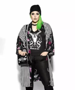 ACDC Womens Dark Floral Long Duster - Kimono