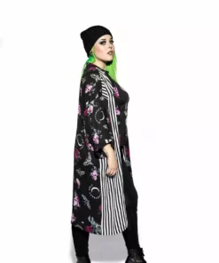 ACDC Womens Dark Floral Long Duster - Kimono