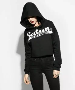 Blackcraft Cult Satan Is My Daddy - Women's Cropped Hoodie
