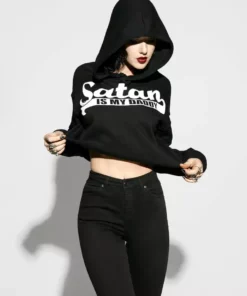 Blackcraft Cult Satan Is My Daddy - Women's Cropped Hoodie