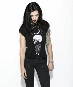 Blackcraft Cult Womens Spirits Of The Dead - Flowy Muscle Tee With Rolled Cuff