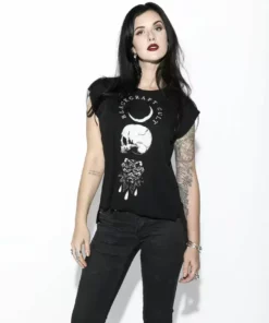 Blackcraft Cult Womens Spirits Of The Dead - Flowy Muscle Tee With Rolled Cuff
