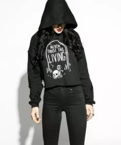 Blackcraft Cult Never Trust The Living - Women's Cropped Hoodie Womens
