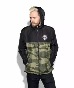 Blackcraft Cult Mens Staple Black On Camo - Lightweight Windbreaker