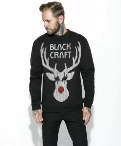 Blackcraft Cult Mens Black Metal Rudolph- Crewneck
