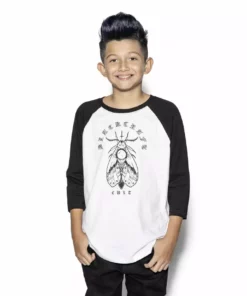 Blackcraft Cult Kids Moth Planchette - Child's Baseball Tee