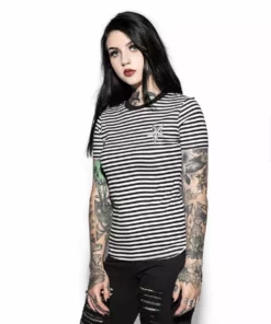 ACDC Womens Baphomet - Striped Women's Tee
