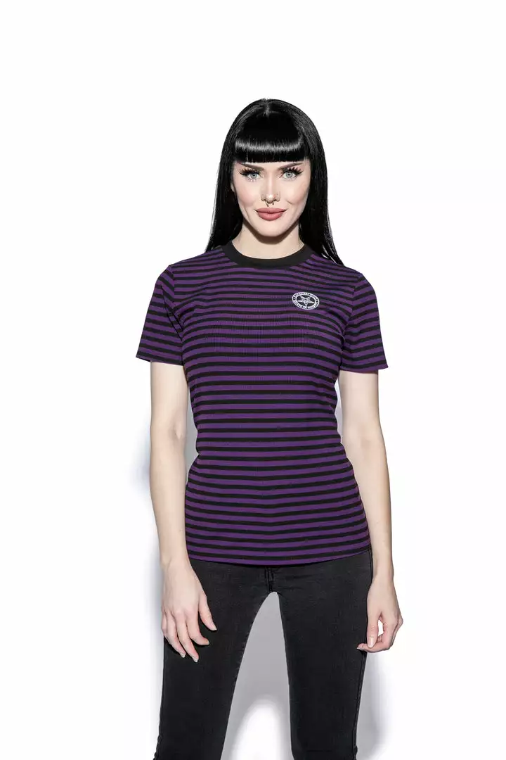 ACDC Believe In Yourself - Purple Striped Women's Tee 3 ACDC Believe In Yourself - Purple Striped Women's Tee