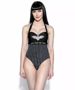 ACDC Bat Pinstripe One Piece Womens