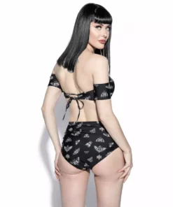 ACDC Pastel Death Moth Off The Shoulder Swim Top