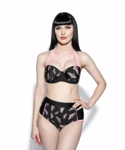 ACDC Pink Bat Swim Top Womens