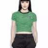 ACDC Womens Believe In Yourself - Green Striped Women's Crop Tee