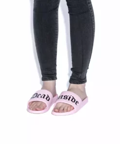 NYLA Pink Dead Inside - Pool Slides Mens