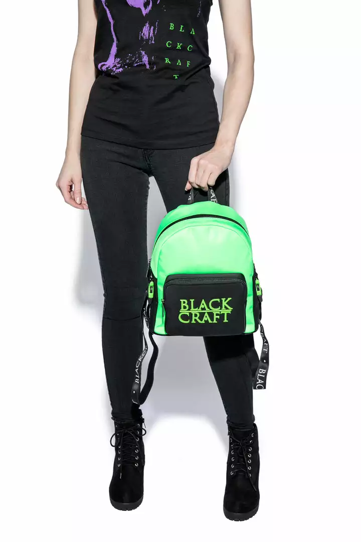 IDS Sale Green Staple Logo - Color Block Backpack