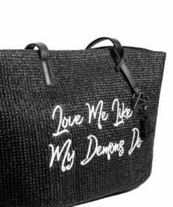 IDS Love Me Like My Demons Do - Straw Tote