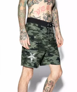 ACDC Baphomet - Camo Board Shorts