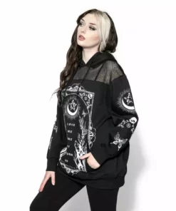 ACDC Love Me Like My Demons Do - Oversized Mesh Hoodie Womens