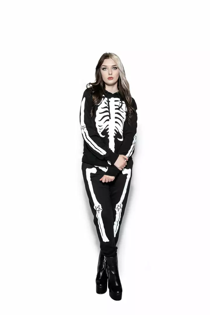 Blackcraft Cult Skeleton - Hooded Pullover Sweater Mens 9 Blackcraft Cult Skeleton - Hooded Pullover Sweater Mens