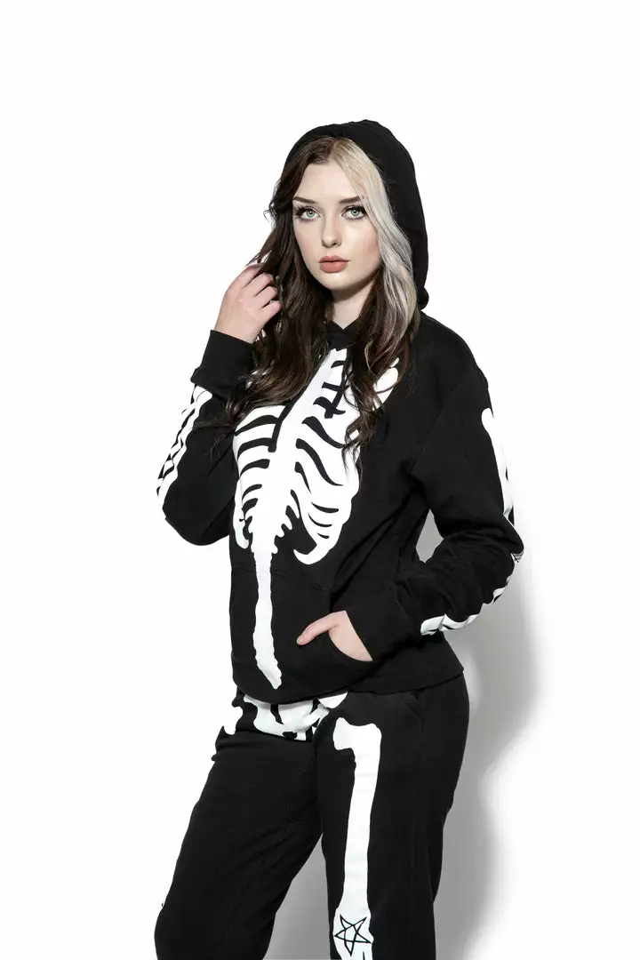 Blackcraft Cult Skeleton - Hooded Pullover Sweater Mens 6 Blackcraft Cult Skeleton - Hooded Pullover Sweater Mens