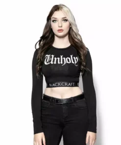 ACDC Womens Unholy - Women's Long Sleeve Crop