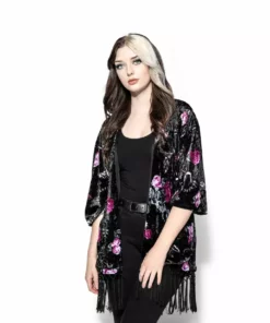 ACDC Dark Floral - Velvet Kimono