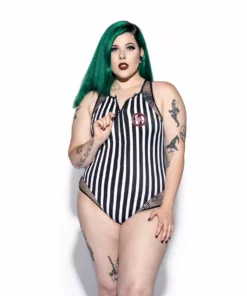 ACDC Womens Sinner Stripe Zip One Piece