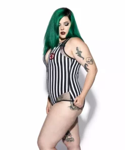 ACDC Womens Sinner Stripe Zip One Piece