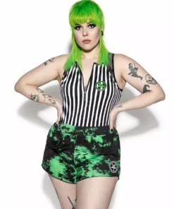 ACDC Womens Believe In Yourself Green Lightning Swim Shortie