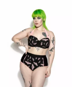 ACDC Pink Bat High Waist Swim Bottom Womens 12 ACDC Pink Bat High Waist Swim Bottom Womens