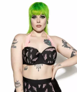 ACDC Pink Bat Swim Top Womens