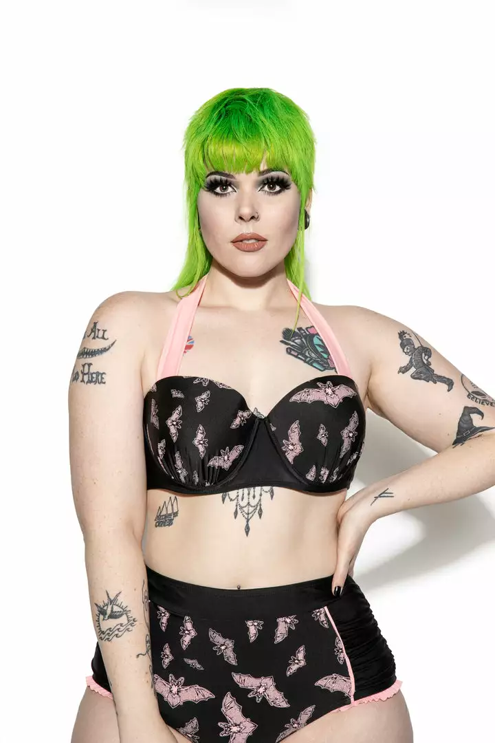 ACDC Pink Bat Swim Top Womens 3 ACDC Pink Bat Swim Top Womens