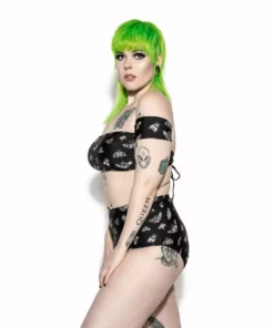 ACDC Pastel Death Moth High Waist Swim Bottom Womens