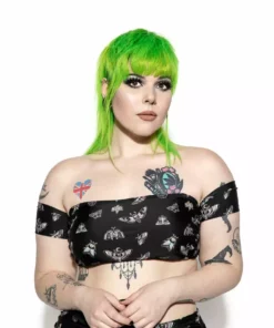 ACDC Pastel Death Moth Off The Shoulder Swim Top