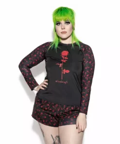 ACDC Womens Pentagram Rose Swim Shortie