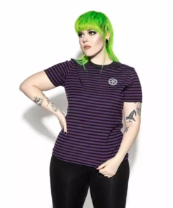 ACDC Believe In Yourself - Purple Striped Women's Tee