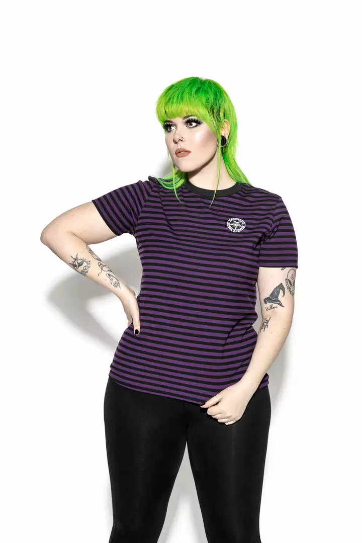 ACDC Believe In Yourself - Purple Striped Women's Tee 4 ACDC Believe In Yourself - Purple Striped Women's Tee