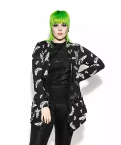 ACDC Death Moth - Black Cardigan Womens