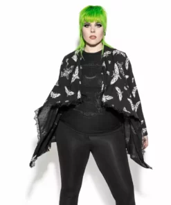 ACDC Death Moth - Black Cardigan Womens