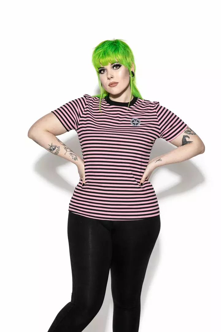 ACDC Believe In Yourself - Pink Striped Women's Tee 4 ACDC Believe In Yourself - Pink Striped Women's Tee