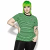 ACDC Believe In Yourself - Green Striped Women's Tee Womens 2 ACDC Believe In Yourself - Green Striped Women's Tee Womens