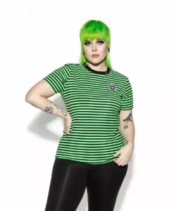 ACDC Believe In Yourself - Green Striped Women's Tee Womens