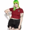 ACDC Believe In Yourself - Red Striped Women's Crop Tee