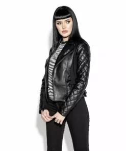 HK East BCC Quilted Faux Leather Moto Jacket
