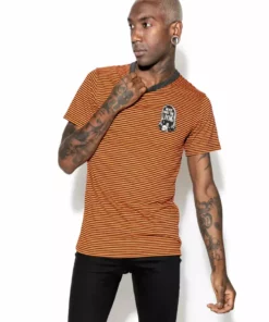 ACDC Never Trust The Living - Orange Striped Tee