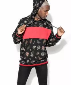 ACDC Ouija Flash - Color Block Hooded Pullover Mens