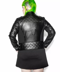 HK East BCC Quilted Faux Leather Moto Jacket