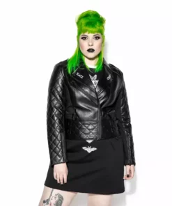 HK East BCC Quilted Faux Leather Moto Jacket