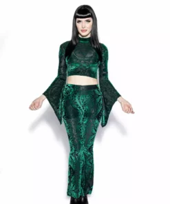 ACDC Green Baroque - Velvet Flared Pant