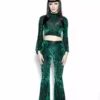ACDC Green Baroque - Velvet Flared Pant