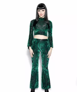 ACDC Green Baroque - Velvet Flared Pant
